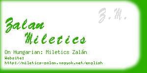 zalan miletics business card