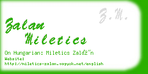 zalan miletics business card